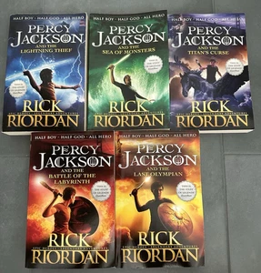 Percy Jackson Five Book Set 1-5 Paperback Books by Rick Riordan - Good - Imagen 1 de 16