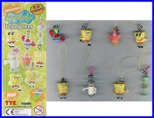 Set 8 FIGURE Danglers SPONGEBOG Laccetto CELLULARE Bob Patrick GASHAPON Tomy - Imagen 1 de 1