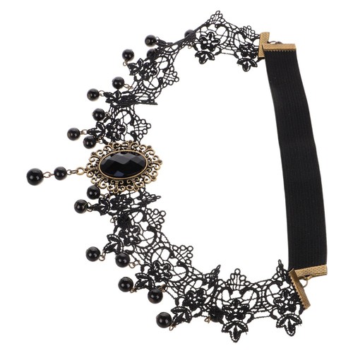 VETEMENTS Accessori capelli gotici retrò sposa uomo nero velluto pizzo girocollo collane