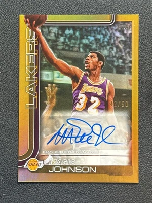 2025-26 Topps Flagship Auto 42/50 Gold Magic Johnson - Image 1 of 2