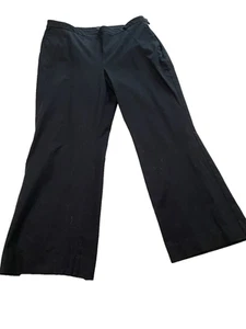 Eileen Fisher black side zip ankle pants, cotton & 5% stretch, no waistband, 14 - Picture 1 of 7