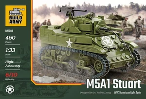 Build Army Brick Building Model WW2 EE. UU. M5A1 Stuart Light Tank - Imagen 1 de 4