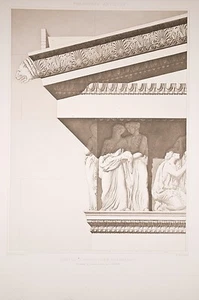 Temple d'Erechthée  Athènes, sculpture, rel de L. Ginain architecte, vers 1900 - Picture 1 of 1