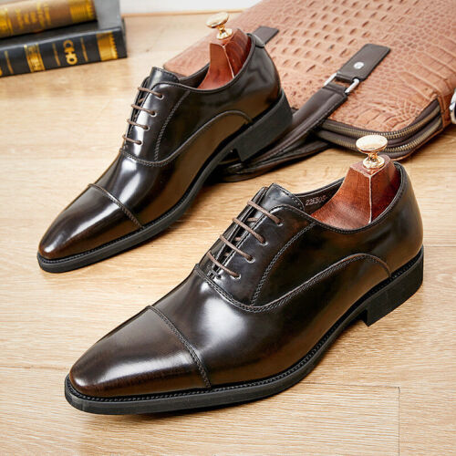 Oxfords Lace Up Business Hidden Heel Formal Dress Party Mens Leather Shoes Groom