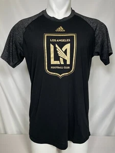 Los Angeles Football Club LAFC adidas Black/Gold Ultimate Tee Shirt Men's LARGE - Picture 1 of 9