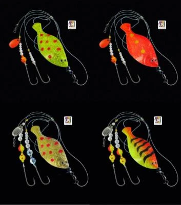 DEGA UV-aktiver Inline Buttlöffel in Schollenform 60g Buttvorfach Flunder Rig - Bild 1 von 3