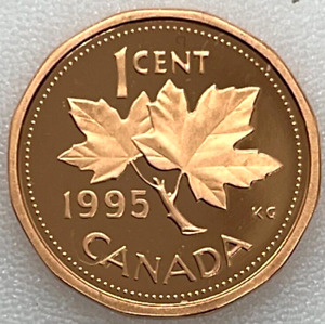 Proof Penny - 1995 Canada 1 Cent Penny Coin, UNC