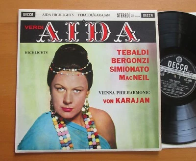 SXL 2242 ED2 Verdi Aida Highlights Tebaldi Karajan Decca WBG Stereo VG - Image 1 of 4