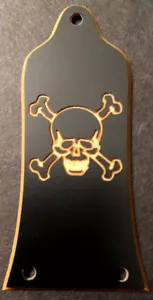 COVER ROD TRALICCIO PER CHITARRA - Incisa - Si adatta a EPIPHONE EPI - OSSA TESCHIO - ORO NERO - Foto 1 di 3
