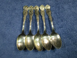 5 Lot Wm Rogers & Son AA State Collector Spoons ME VT IA RI IN 160-62V - Picture 1 of 12