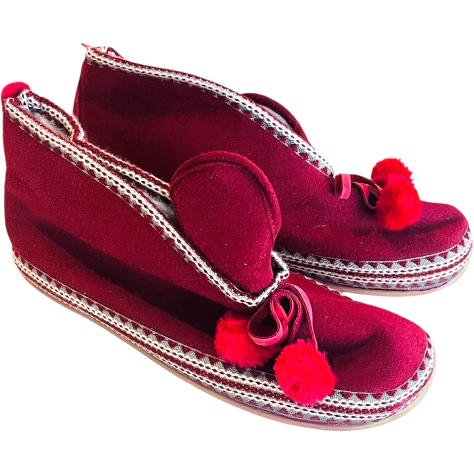 Chinelos Deer Stags Slipperooz Camurça Vermelha Carmesim - Feminino 9M - NOVO com Caixa - Imagem 1 de 4