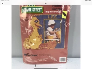 See Simple Sesame Street Big Bird Cross Stitch Picture Frame. 1986 NOS Sealed - Picture 1 of 4