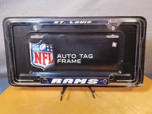 Official NFL ST. LOUIS RAMS Chrome Metal Auto Tag License Plate Frame NEW byRico - Picture 1 of 2