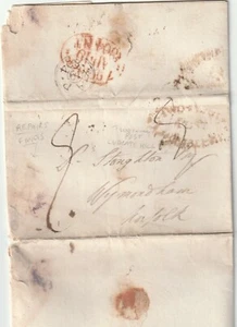 1804 TWO PENNY POST LUDGATE HILL OVAL PMK J RICHARDS TO STOUGHTON AT WYMONDHAM - Picture 1 of 2