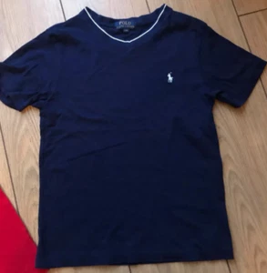 RALPH LAUREN Polo Boys Designer t shirt. navy Blue top. 8-10 yr - Picture 1 of 3