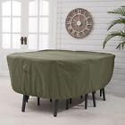 Patio Dining Set Weather Cover Rain Tarp Sun Protector Snow Olive Gray Vented
