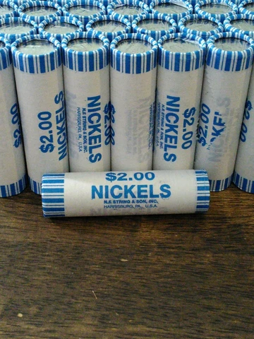 Original Unopened Bank BU Rolls of 2020-D Jefferson Nickels Cover
