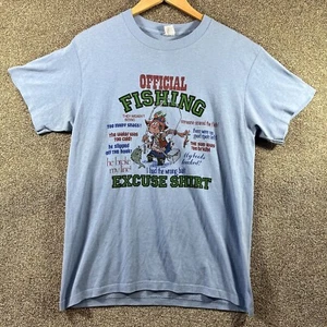 Vintage 90s Fishing excuses Single Stitch T Shirt Size medium mens - Bild 1 von 9
