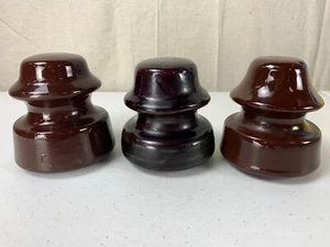 Vintage Brown Insulators Lot Of 3 - Picture 1 of 9