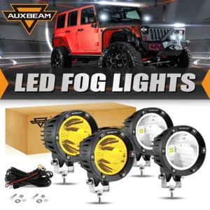 Luces de trabajo LED blancas/ámbar de 4" AUXBEAM punto de conducción todoterreno camioneta antiniebla SUV - Imagen 1 de 20