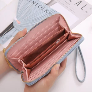 Women's Leather Handbag Large Capacity Zipper Wallet Credit Card Holder Purse US - Picture 1 of 12