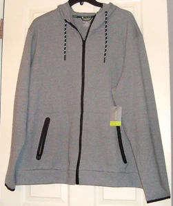 NWT Gray Full Zip Men's XXL Hoodie / Tek Gear $60 Essential Hooded Sweatshirt - Picture 1 of 1