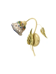 APPLIQUE A 1 LUCE COLLEZIONE NADIA SINISTRO CERAMICA SICILIANA FIORI - Imagen 1 de 2