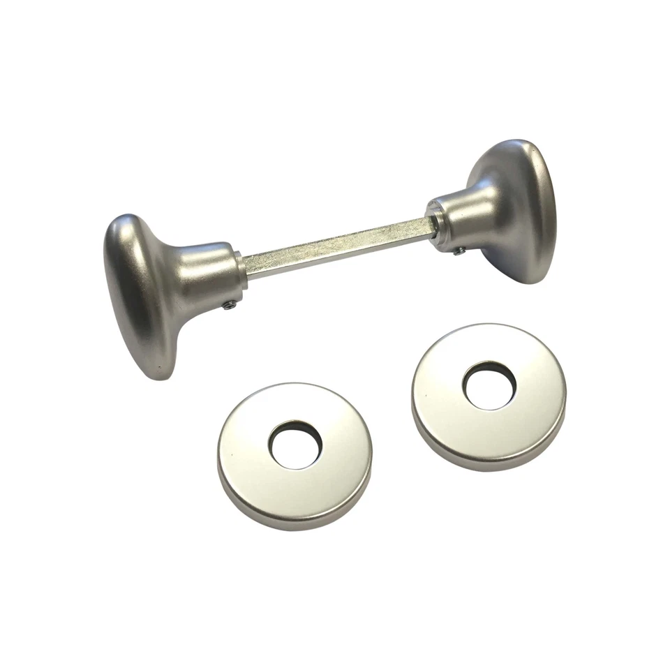 Ghidini coppia pomoli cuore Q8x100 - 2 grani rosette ø 54 mm argento - Immagine 1 di 1