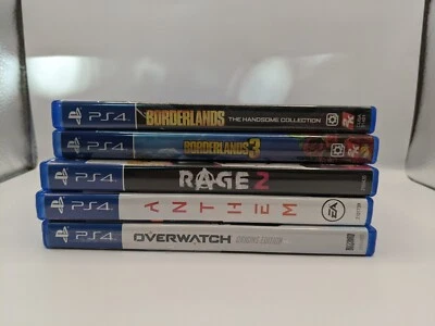 LOT of 5 PS4 games - BORDERLANDS - BORDERLANDS 3 - RAGE 2 - OVERWATCH - ANTHEM  - Image 1 of 4