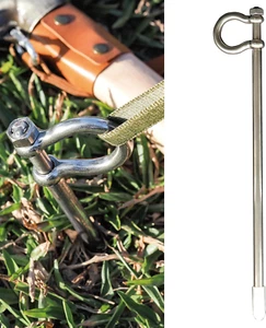 Dog Tie Out Stake - Stainless Steel Heavy Duty Dog Stake for Outside, Dog Anchor - Picture 1 of 12
