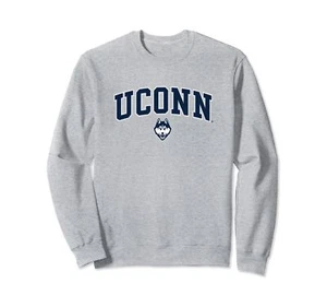 Connecticut Huskies Arch Over Heather Gray Sweatshirt - Picture 1 of 1