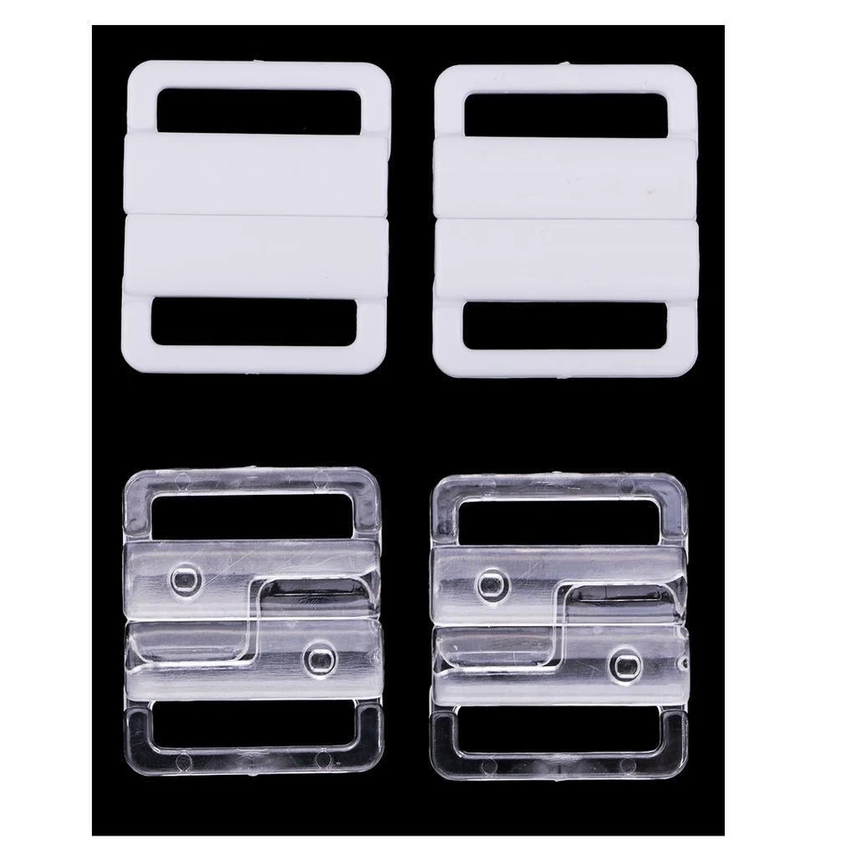 10 x Bikin Clips HOOK & SNAP Plastic Clasps Strap Bar Wedding Dress Fastener - Image 1 of 1