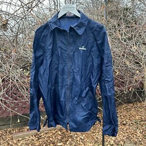 Vintage IZOD Wintergreen Windbreaker Blue Lightweight Jacket Zip Long Sleeve L