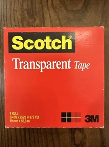 1 Roll Scotch Transparent Tape 3/4" x 2592" (72yds) Cat. 600 - NEW Unopened Box! - Picture 1 of 2