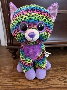 Rare Ty Beanie Boos Plush Toy Trixie Rainbow Cheetah 2014🐆💚💜💙💗 - Picture 1 of 8