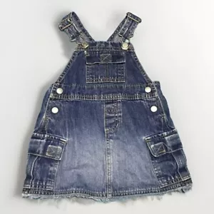 Vestido Mono Vintage Antiguo Azul Marino Bebé Talla 12-18 Meses - Imagen 1 de 3