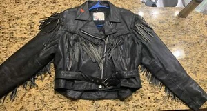 Chaqueta de motociclista/motociclista de cuero genuino para mujer Pegasus con adornos - Imagen 1 de 9