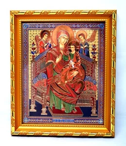Ikone Gottesmutter All Königin икона Богородица Всецарица освящена 21x18x1,7 cm - Picture 1 of 1