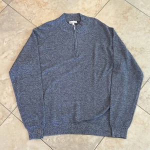 Peter Millar Nevis Twisted Quarter-Zip Pullover Baumwolle Wolle Blau Gr. XL Herren Neu - Bild 1 von 7