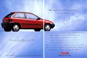 Geo Metro 1995 vehículo coche 2 páginas anuncio de revista - Imagen 1 de 1