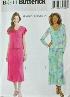 Butterick 4511 Misses Tops & Skirts Sewing Pattern 16-18-20-22 by Maggy London - Image 1 of 2