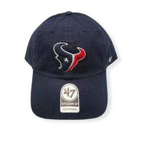 '47 Houston Texans Clean Up Navy Adjustable Strap Hat Dad Cap - Picture 1 of 6