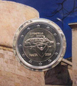 2 euros Malta 2024 Cittadella Gozo en Coincard original - Imagen 1 de 3