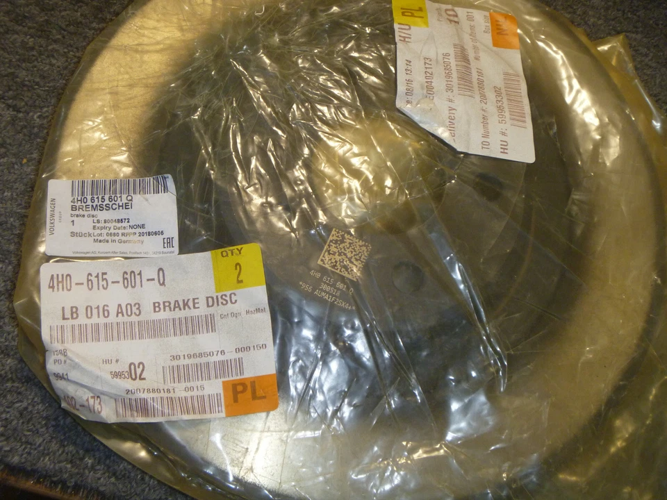 2008-2018 Audi A4 A5 A6 A7 A8 Q5 RS7 S4 дисковый тормоз ротор 4H0-615-601-Q OEM новый - Изображение 1 из 1