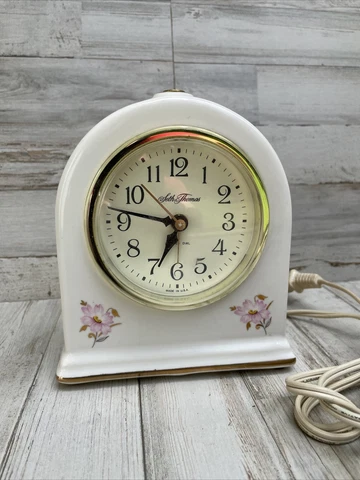 Seth Thomas Clock Vintage Fanciful Drowse 9203 Porcelain Floral Dial USA Cover