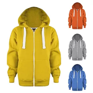 Kids Girls Boys Zip Up Hoodie Casual Long Sleeve Jacket Lightweight Sweatshirt - Picture 1 of 26