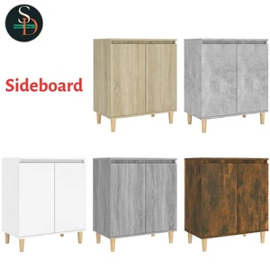Sideboard Storage Cabinet with Solid Wood Legs Engineered Wood Cabinet vidaXL - Picture 1 of 31