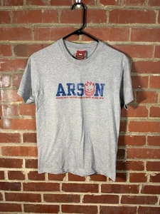 Vintage Y2K Spitfire Skateboard Shirt Arson Print Gray Skater Adult Size Small - Picture 1 of 7