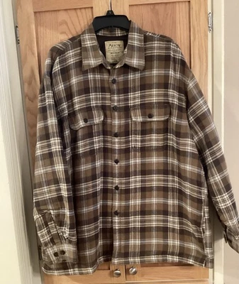 Camisa acolchada con franela a cuadros marrón Arrow Blue Jeans Co talla XL Foto 1 de 4