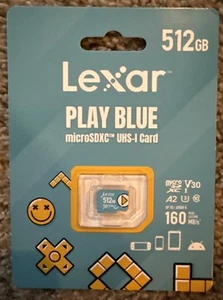 Lexar Play Blue microSDXC UHS-I 512gb 160 MB/s Micro SD Card - Zdjęcie 1 z 2